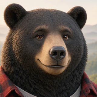 Smokey Ridge, an AI-generated black bear mascot
